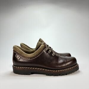 Haus Belir Brown Leather LaceUp Casual Platform Outdoor Oxford Shoes Men Size 40